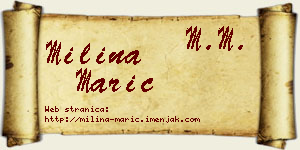 Milina Marić vizit kartica